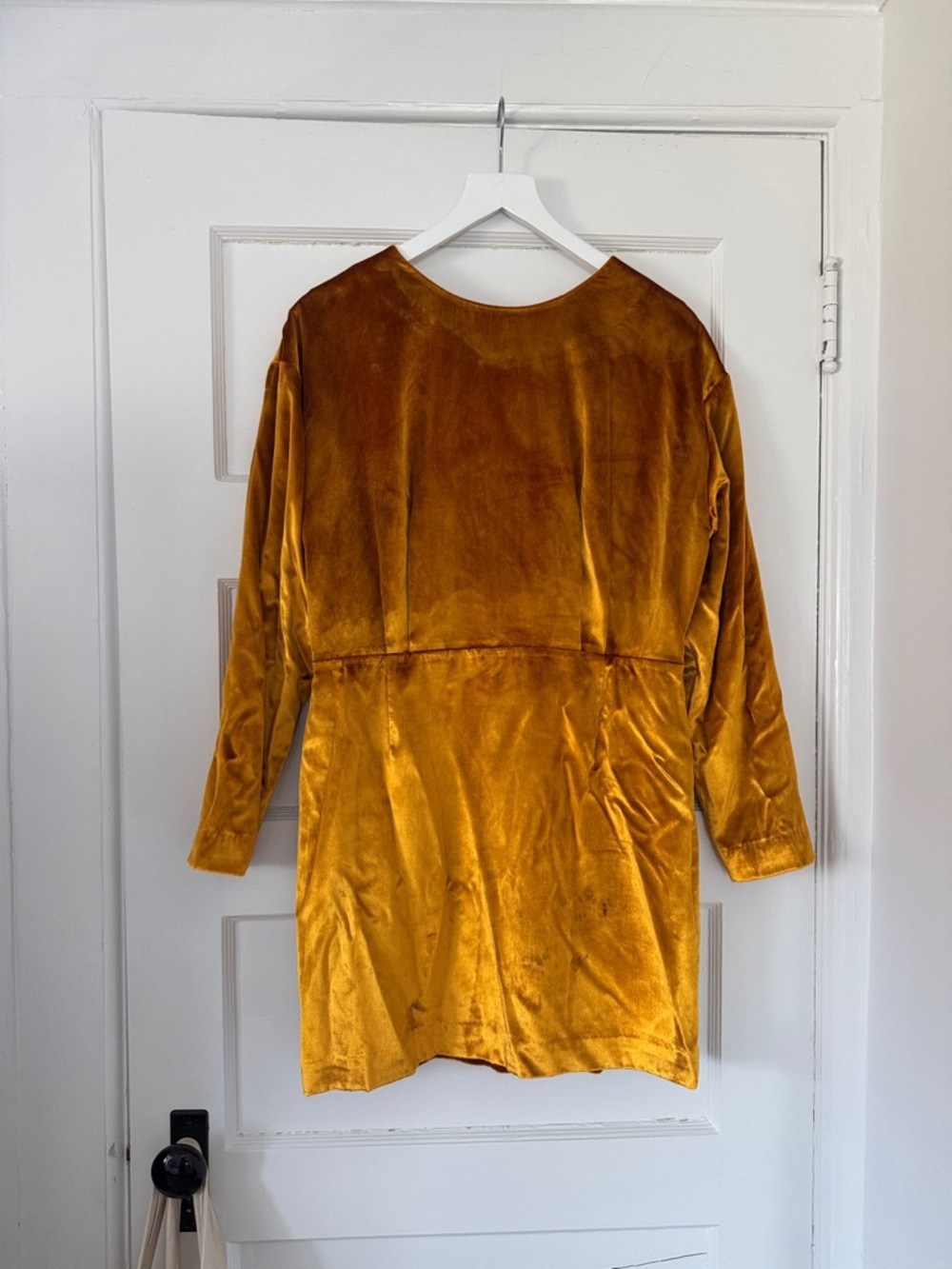 & Other Stories Golden Velvet Mini Dress